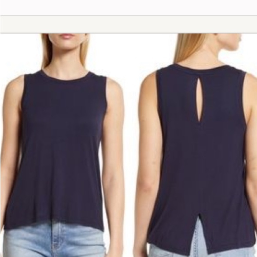 Halogen Crewneck High-Low Tank